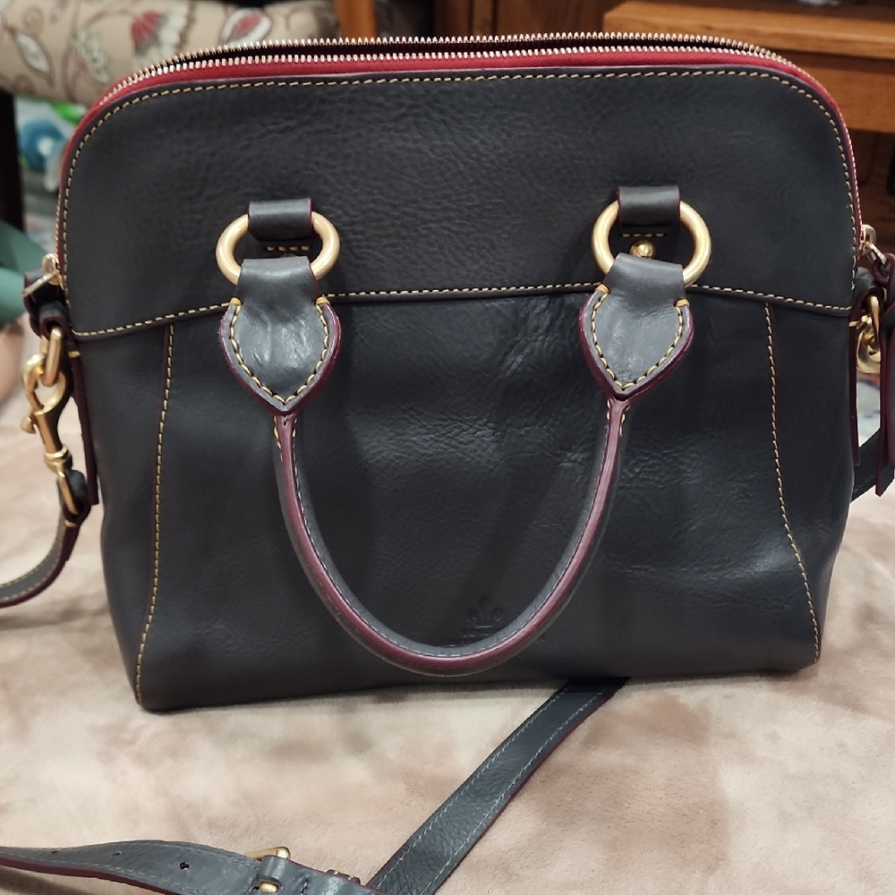 Dooney & Bourke Brown Crossbody/satchel Bag with Red Trim